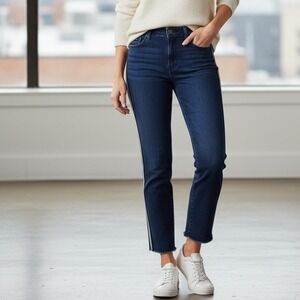 J Brand Selena Avenue Dark Wash Crop Jeans Size 27 with Side Stripe